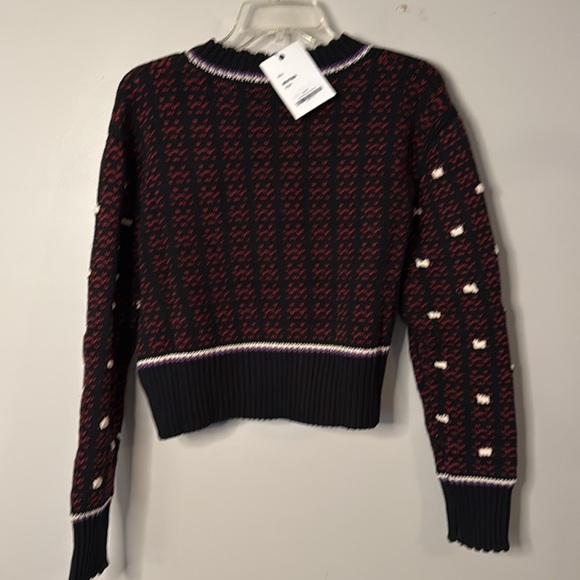 Mutma Cheli Black Multi Cotton Crew Neck Cardigan Sweater - Picture 8 of 10